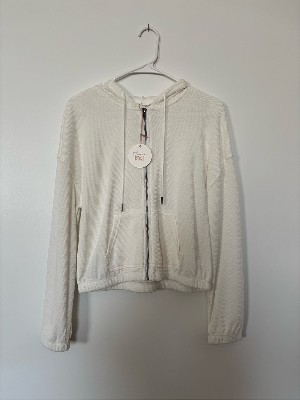 Hippie Rose White Hooded Jacket
